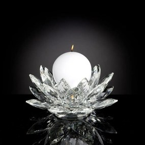 Suport pentru lumanare design LUX, realizat manual din sticla, LOTUS BIG 25cm