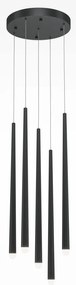 Lustra LED cu 5 pendule design modern Cascade negru