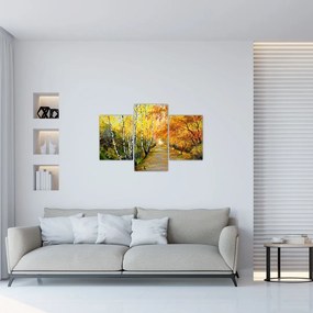 Tablou - Alee romantică de-a lungul apei, pictură în ulei (90x60 cm)