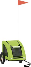 vidaXL Remorcă de bicicletă animale companie, verde textil oxford/fier