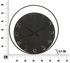 Ceas de perete Mauro Ferretti Circle, ⌀ 60 cm, negru