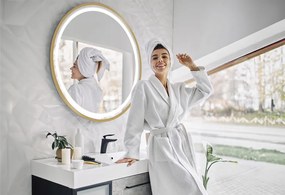 Oglinda LED 60cm MMJ auriu periat