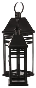 Set de felinare din metal negru, 2 buc