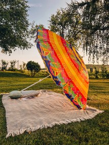 Umbrela de soare rosu-galben, BLISS 180 cm