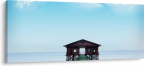 Tablou cu casă pe mare (120x50 cm)