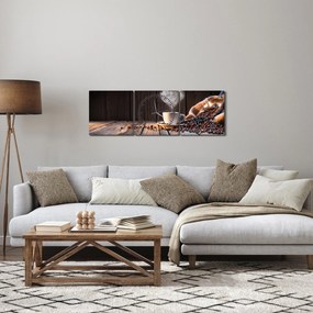 Tablou - Timp pentru cafea (cu ceas) (90x30 cm)