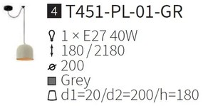 Pendul din ciment design industrial Broni MYT451-PL-01-GR