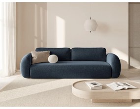 Canapea albastru-închis extensibilă/cu spațiu de depozitare cu tapițerie din chenille 262 cm Tonale – Cosmopolitan Design