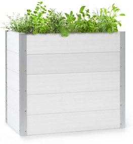 Nova Grow, ghiveci de grădină, 100 x 91 x 50 cm, WPC, aspect de lemn, alb