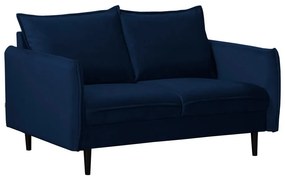 Canapea albastru-închis cu tapițerie din catifea 138 cm Juli – Ropez