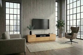 Comoda TV LOFT 160cm natur/ negru