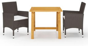 3068686 vidaXL Set mobilier de grădină, 3 piese, maro