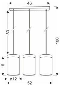 Lustră neagră-în culoare naturală cu abajur din sticlă ø 12 cm Wels – Candellux Lighting