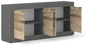 Comodă RUNEA, maro deschis/antracit