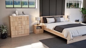 Comodă Miami cu 4 sertare 80x92 cm stejar sonoma-stejar sonoma