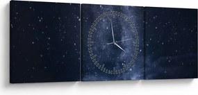 Tablou cu cerul înstelat (cu ceas) (90x30 cm)
