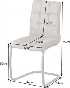 Set de 2 scaune tapitate cu microfibra Modena, taupe vintage