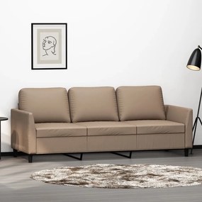 Canapea cu 3 locuri, cappuccino, 180 cm, piele ecologică