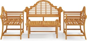 vidaXL Set mobilier de grădină, 4 piese, lemn masiv de tec