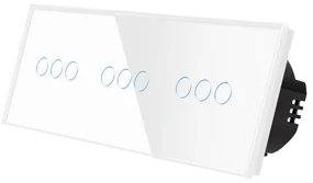 Intrerupator Triplu + Triplu + Triplu cu Touch din Sticla LUXION