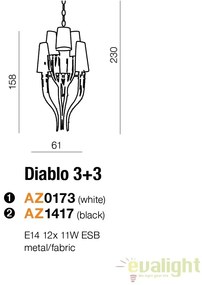 Lustra eleganta design LUX ultra-modern DIABLO 3+3 WHITE