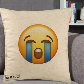 Perna decorativa Emoji Plange, 40x40 cm cu Umplutura, Bej, BEKZ