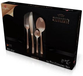 Set tacamuri 24 piese, 6 persoane, Berlinger Haus Rose Gold lucios BH 2637A