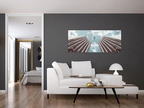 Tablou cuavion între clădiri (120x50 cm)