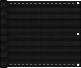 vidaXL Paravan de balcon, negru, 75x500 cm, HDPE