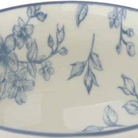 Set de 6 boluri din ceramică Flori delicate  11.5 cm, albastru
