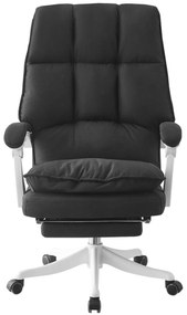 RESIGILAT- Scaun directorial, dubla buretare, suport picioare, material textil, Negru