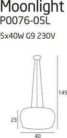 Lustra, Pendul diam.40cm, Moonlight P0076-05L MX
