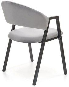 Scaun de bucaterie Zayne, gri/negru