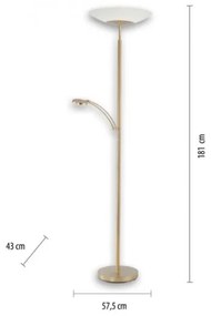 Lampadar LED dimabil Paul Neuhaus ALFRED 1xLED/28W/230V+1xLED/4W/230V alamă