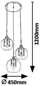 Lustră pe cablu PHILANA 3xE27/60W/230V Rabalux 6496