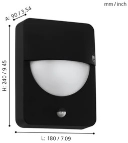 Eglo 98705 - Lampă exterior cu senzor SALVANESCO 1xE27/28W/230V IP44