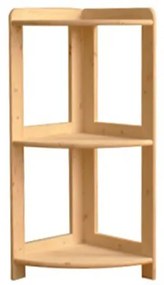 Raft de colt din lemn cu 3 polite, 37x37x88 cm