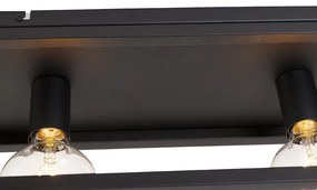 Plafoniera industriala neagra 99.5 cm 4 lumini - Cage