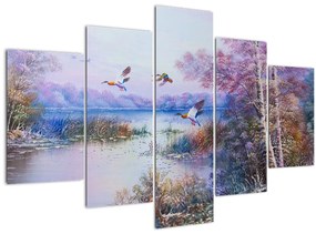 Tablou - Sosirea toamnei, pictură în ulei (150x105 cm)