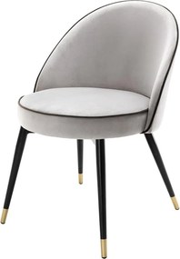 Set de 2 scaune elegante design LUX Cooper, catifea gri deschis 113124 HZ