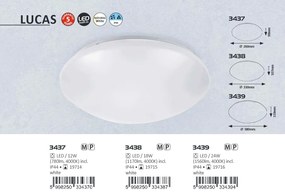 Plafoniera LED moderna pentru baie cu protectie IP44 Lucas 3439 RX