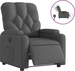 vidaXL Fotoliu rabatabil electric, gri închis, material textil