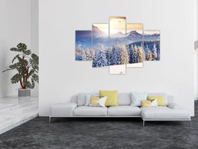 Tablou - Peisaj montan în timpul iernii (150x105 cm)