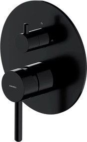 Baterie cada-dus incastrata Omnires Y monocomanda finisaj negru semimat fara corp ingropat