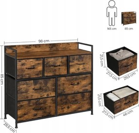 Comodă elegantă cu 7 sertare spațioase - stil rustic