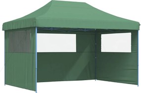 vidaXL Cort pliabil pentru petreceri cu 3 pereți laterali, verde