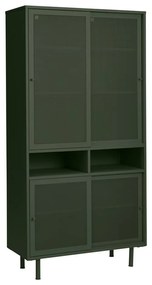 Dulap verde închis din metal cu ușă glisantă 90x180x40 cm Veep – Unique Furniture