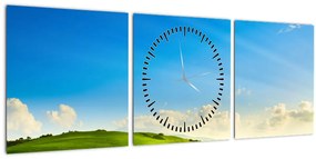 Tablou - Cerul de primăvară (cu ceas) (90x30 cm)
