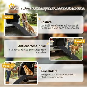PawHut Rampă Pliabilă pentru Câini Mari, Acces Ușor în Mașină, Rampă Portabilă pentru Animale de Companie, Rezistentă | Aosom Romania