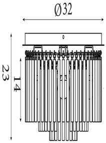 Searchlight 55620-320SM - Plafonieră SWIZZLE 5xE14/60W/230V Ø32 cm fumurie